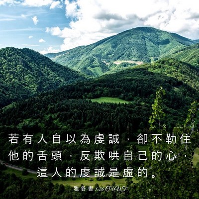 Picture 03 - 雅 各 書 1:26 CUVT - 若 有 人 自 以 為 虔 誠 ， 卻 不 勒 - Bible Verse Picture