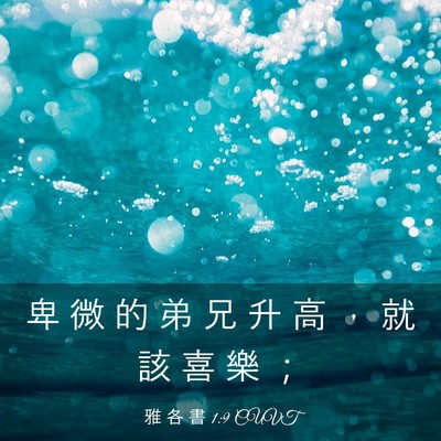 Picture 03 - 雅 各 書 1:9 CUVT - 卑 微 的 弟 兄 升 高 ， 就 該 喜 樂 - Bible Verse Picture