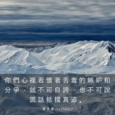 Picture 03 - 雅 各 書 3:14 CUVT - 你 們 心 裡 若 懷 著 苦 毒 的 嫉 妒 - Bible Verse Picture