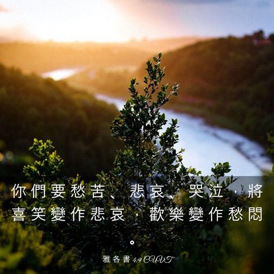 Picture 03 - 雅 各 書 4:9 CUVT - 你 們 要 愁 苦 、 悲 哀 、 哭 泣 ， - Bible Verse Picture