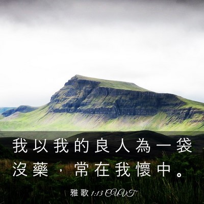 Picture 03 - 雅 歌 1:13 CUVT - 我 以 我 的 良 人 為 一 袋 沒 藥 ， - Bible Verse Picture