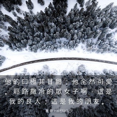 Picture 03 - 雅 歌 5:16 CUVT - 他 的 口 極 其 甘 甜 ； 他 全 然 可 - Bible Verse Picture