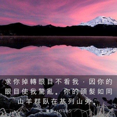 Picture 03 - 雅 歌 6:5 CUVT - 求 你 掉 轉 眼 目 不 看 我 ， 因 你 - Bible Verse Picture
