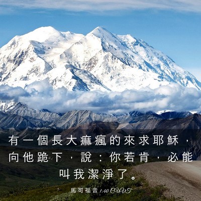 Picture 03 - 馬 可 福 音 1:40 CUVT - 有 一 個 長 大 痲 瘋 的 來 求 耶 穌 - Bible Verse Picture