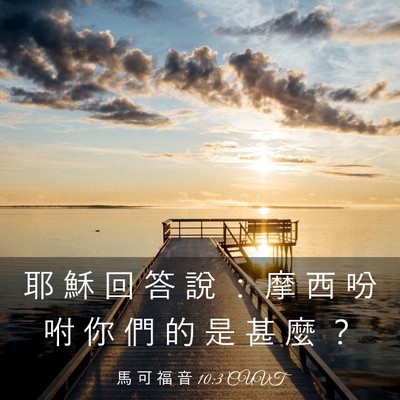Picture 03 - 馬 可 福 音 10:3 CUVT - 耶 穌 回 答 說 ： 摩 西 吩 咐 你 們 - Bible Verse Picture