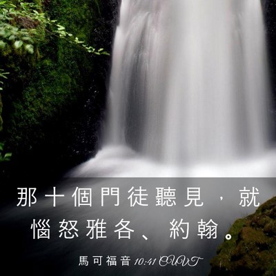 Picture 03 - 馬 可 福 音 10:41 CUVT - 那 十 個 門 徒 聽 見 ， 就 惱 怒 雅 - Bible Verse Picture