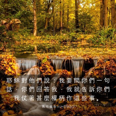 Picture 03 - 馬 可 福 音 11:29 CUVT - 耶 穌 對 他 們 說 ： 我 要 問 你 們 - Bible Verse Picture