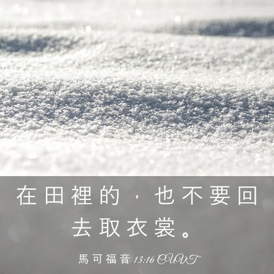 Picture 03 - 馬 可 福 音 13:16 CUVT - 在 田 裡 的 ， 也 不 要 回 去 取 衣 - Bible Verse Picture