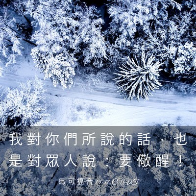 Picture 03 - 馬 可 福 音 13:37 CUVT - 我 對 你 們 所 說 的 話 ， 也 是 對 - Bible Verse Picture