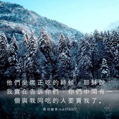 Picture 03 - 馬 可 福 音 14:18 CUVT - 他 們 坐 席 正 吃 的 時 候 ， 耶 穌 - Bible Verse Picture