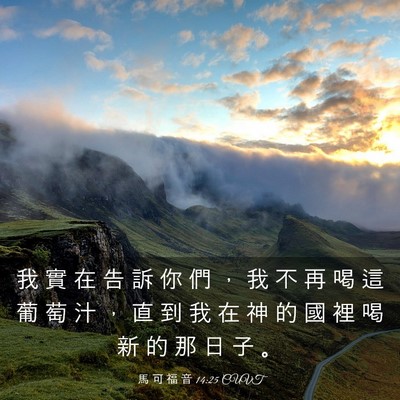 Picture 03 - 馬 可 福 音 14:25 CUVT - 我 實 在 告 訴 你 們 ， 我 不 再 喝 - Bible Verse Picture