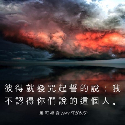 Picture 03 - 馬 可 福 音 14:71 CUVT - 彼 得 就 發 咒 起 誓 的 說 ： 我 不 - Bible Verse Picture