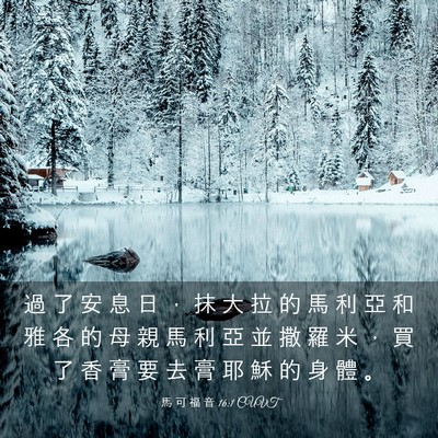 Picture 03 - 馬 可 福 音 16:1 CUVT - 過 了 安 息 日 ， 抹 大 拉 的 馬 利 - Bible Verse Picture