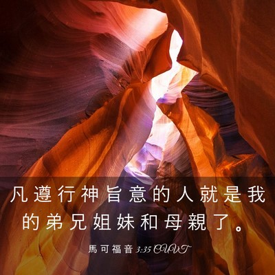 Picture 03 - 馬 可 福 音 3:35 CUVT - 凡 遵 行 神 旨 意 的 人 就 是 我 的 - Bible Verse Picture