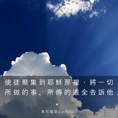 Picture 03 - 馬 可 福 音 6:30 CUVT - 使 徒 聚 集 到 耶 穌 那 裡 ， 將 一 - Bible Verse Picture