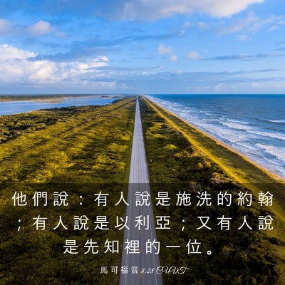 Picture 03 - 馬 可 福 音 8:28 CUVT - 他 們 說 ： 有 人 說 是 施 洗 的 約 - Bible Verse Picture