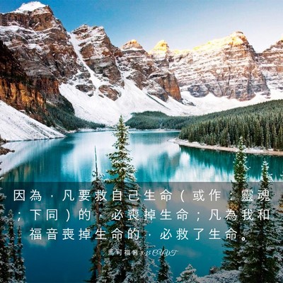 Picture 03 - 馬 可 福 音 8:35 CUVT - 因 為 ， 凡 要 救 自 己 生 命 （ 或 - Bible Verse Picture