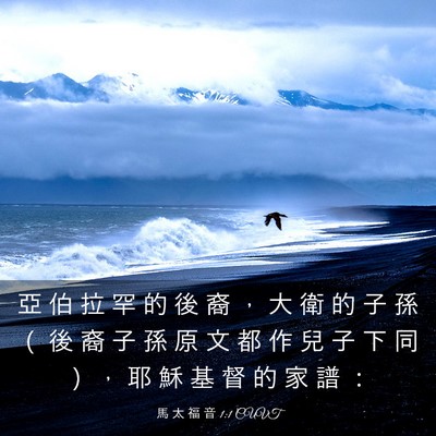 Picture 03 - 馬 太 福 音 1:1 CUVT - 亞 伯 拉 罕 的 後 裔 ， 大 衛 的 子 - Bible Verse Picture
