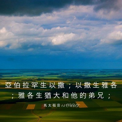 Picture 03 - 馬 太 福 音 1:2 CUVT - 亞 伯 拉 罕 生 以 撒 ； 以 撒 生 雅 - Bible Verse Picture