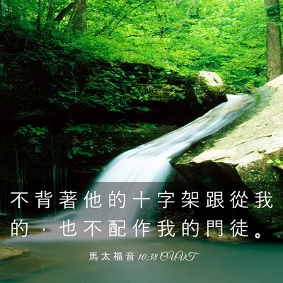 Picture 03 - 馬 太 福 音 10:38 CUVT - 不 背 著 他 的 十 字 架 跟 從 我 的 - Bible Verse Picture