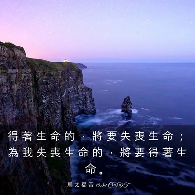 Picture 03 - 馬 太 福 音 10:39 CUVT - 得 著 生 命 的 ， 將 要 失 喪 生 命 - Bible Verse Picture