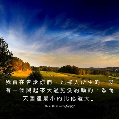 Picture 03 - 馬 太 福 音 11:11 CUVT - 我 實 在 告 訴 你 們 ， 凡 婦 人 所 - Bible Verse Picture