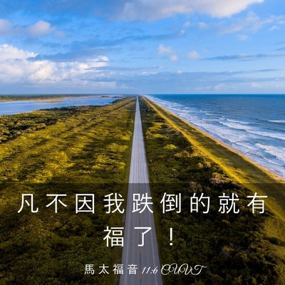 Picture 03 - 馬 太 福 音 11:6 CUVT - 凡 不 因 我 跌 倒 的 就 有 福 了 - Bible Verse Picture