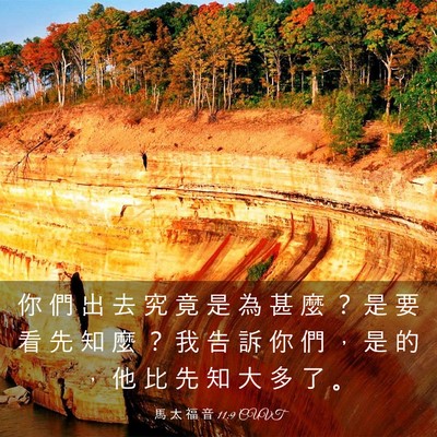 Picture 03 - 馬 太 福 音 11:9 CUVT - 你 們 出 去 究 竟 是 為 甚 麼 ？ 是 - Bible Verse Picture