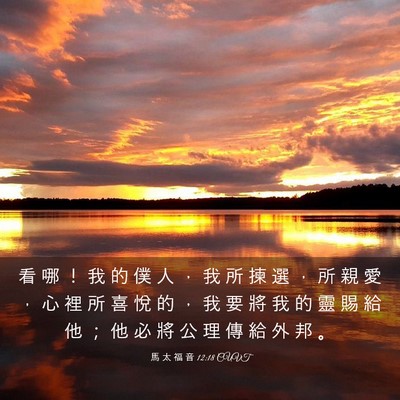 Picture 03 - 馬 太 福 音 12:18 CUVT - 看 哪 ！ 我 的 僕 人 ， 我 所 揀 選 - Bible Verse Picture