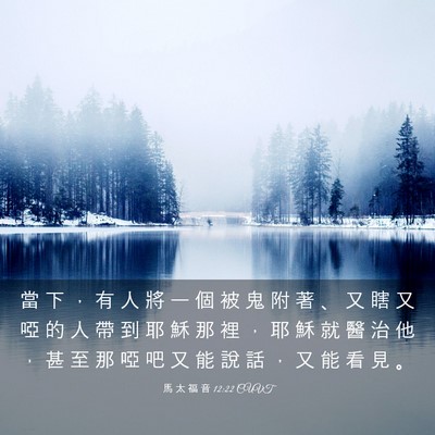 Picture 03 - 馬 太 福 音 12:22 CUVT - 當 下 ， 有 人 將 一 個 被 鬼 附 著 - Bible Verse Picture