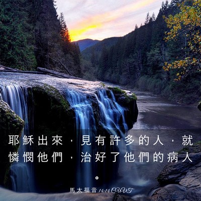 Picture 03 - 馬 太 福 音 14:14 CUVT - 耶 穌 出 來 ， 見 有 許 多 的 人 ， - Bible Verse Picture