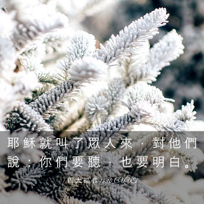 Picture 03 - 馬 太 福 音 15:10 CUVT - 耶 穌 就 叫 了 眾 人 來 ， 對 他 們 - Bible Verse Picture