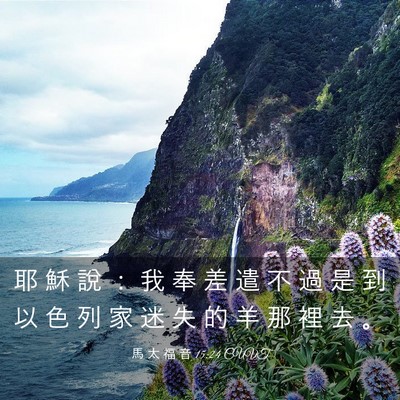 Picture 03 - 馬 太 福 音 15:24 CUVT - 耶 穌 說 ： 我 奉 差 遣 不 過 是 到 - Bible Verse Picture
