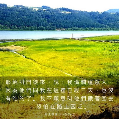 Picture 03 - 馬 太 福 音 15:32 CUVT - 耶 穌 叫 門 徒 來 ， 說 ： 我 憐 憫 - Bible Verse Picture