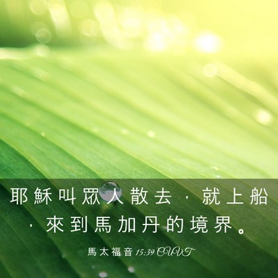 Picture 03 - 馬 太 福 音 15:39 CUVT - 耶 穌 叫 眾 人 散 去 ， 就 上 船 ， - Bible Verse Picture