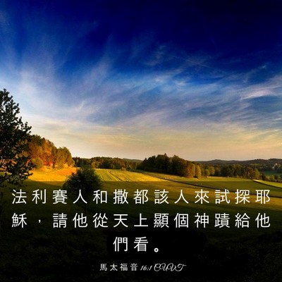 Picture 03 - 馬 太 福 音 16:1 CUVT - 法 利 賽 人 和 撒 都 該 人 來 試 探 - Bible Verse Picture