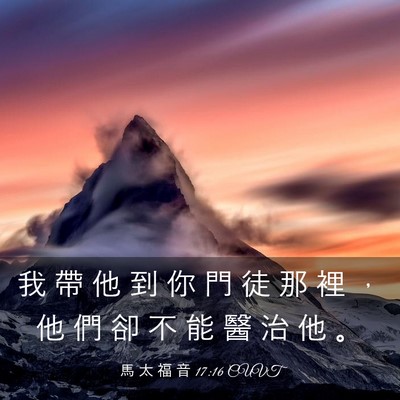 Picture 03 - 馬 太 福 音 17:16 CUVT - 我 帶 他 到 你 門 徒 那 裡 ， 他 們 - Bible Verse Picture
