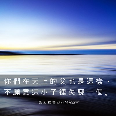 Picture 03 - 馬 太 福 音 18:14 CUVT - 你 們 在 天 上 的 父 也 是 這 樣 ， - Bible Verse Picture