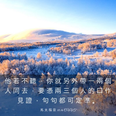 Picture 03 - 馬 太 福 音 18:16 CUVT - 他 若 不 聽 ， 你 就 另 外 帶 一 兩 - Bible Verse Picture