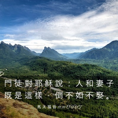 Picture 03 - 馬 太 福 音 19:10 CUVT - 門 徒 對 耶 穌 說 ： 人 和 妻 子 既 - Bible Verse Picture