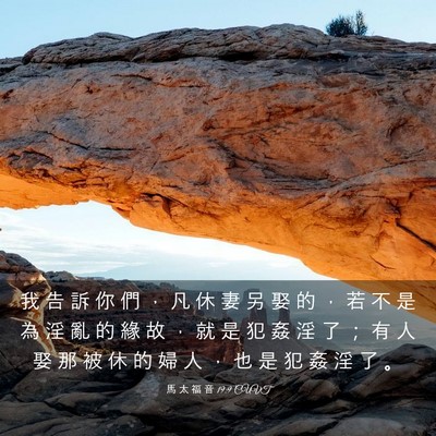 Picture 03 - 馬 太 福 音 19:9 CUVT - 我 告 訴 你 們 ， 凡 休 妻 另 娶 的 - Bible Verse Picture