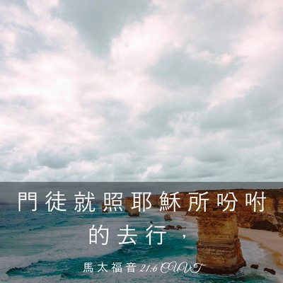 Picture 03 - 馬 太 福 音 21:6 CUVT - 門 徒 就 照 耶 穌 所 吩 咐 的 去 行 - Bible Verse Picture