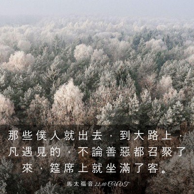 Picture 03 - 馬 太 福 音 22:10 CUVT - 那 些 僕 人 就 出 去 ， 到 大 路 上 - Bible Verse Picture