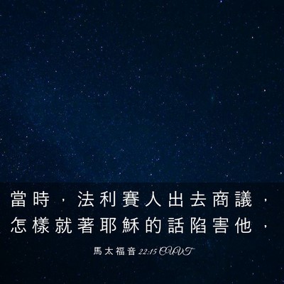 Picture 03 - 馬 太 福 音 22:15 CUVT - 當 時 ， 法 利 賽 人 出 去 商 議 ， - Bible Verse Picture