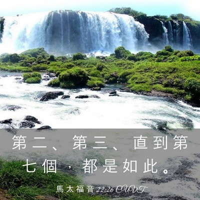 Picture 03 - 馬 太 福 音 22:26 CUVT - 第 二 、 第 三 、 直 到 第 七 個 ， - Bible Verse Picture