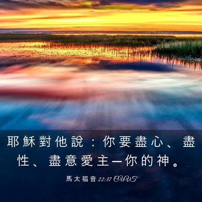 Picture 03 - 馬 太 福 音 22:37 CUVT - 耶 穌 對 他 說 ： 你 要 盡 心 、 盡 - Bible Verse Picture