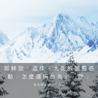 Picture 03 - 馬 太 福 音 22:43 CUVT - 耶 穌 說 ： 這 樣 ， 大 衛 被 聖 靈 - Bible Verse Picture