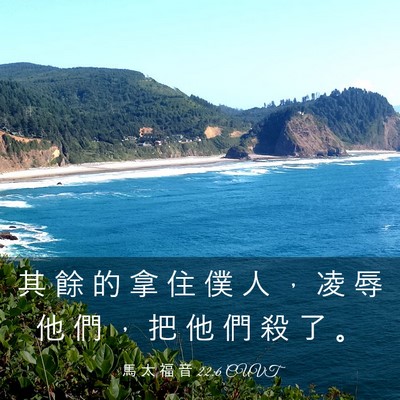 Picture 03 - 馬 太 福 音 22:6 CUVT - 其 餘 的 拿 住 僕 人 ， 凌 辱 他 們 - Bible Verse Picture