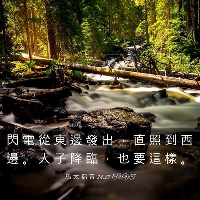 Picture 03 - 馬 太 福 音 24:27 CUVT - 閃 電 從 東 邊 發 出 ， 直 照 到 西 - Bible Verse Picture