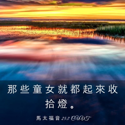 Picture 03 - 馬 太 福 音 25:7 CUVT - 那 些 童 女 就 都 起 來 收 拾 燈 - Bible Verse Picture
